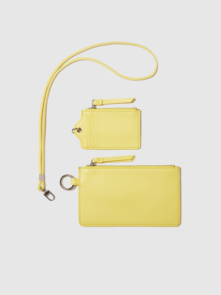 Cell phone holder with card holder - null - Yellow | Sisley image number 2